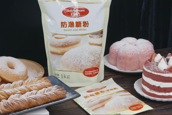 Application of moisture-resistant icing sugar